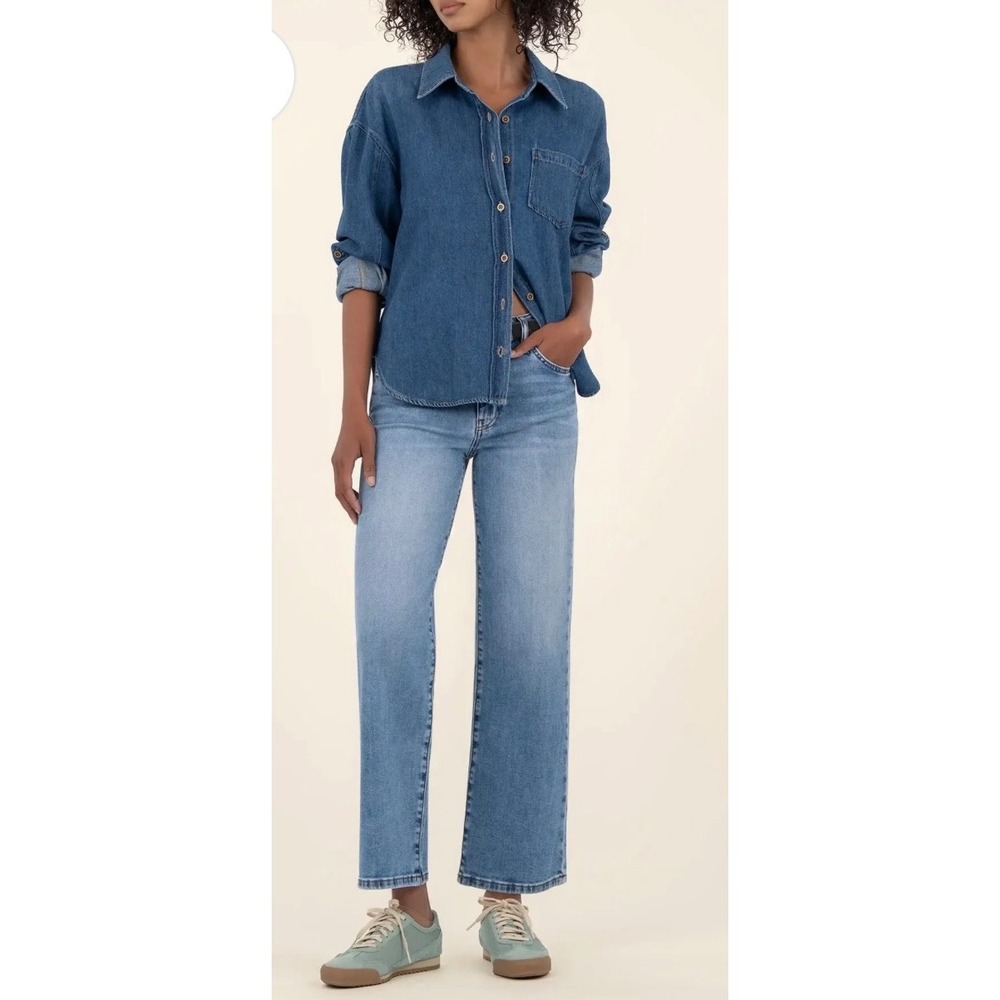 KUT from the Kloth Charlotte High Rise Wide Leg Jeans Blue Medium Wash Size 6